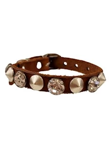 Braccialetto in Pelle con Rivetti e Strass Campomaggi