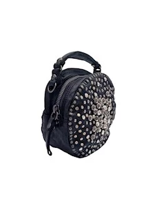 Minibag in pelle Campomaggi con borchie e strass