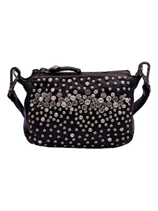 Tracollina in pelle con borchie e strass Campomaggi