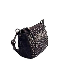 Tracollina in pelle con borchie e strass Campomaggi