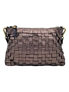 Borsa a spalla laminata in pelle Carla M Campomaggi