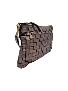 Borsa a spalla laminata in pelle Carla M Campomaggi