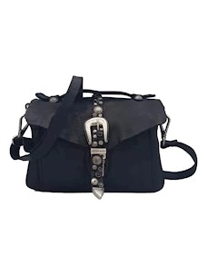 Borsina a mano in pelle c/tracolla e strass Porzia Campomaggi