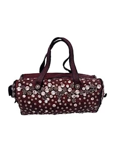 Minibag in pelle Campomaggi con borchie e strass
