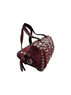 Minibag in pelle Campomaggi con borchie e strass