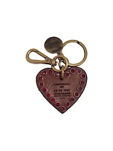 Portachiavi in pelle a cuore c/strass rossi Campomaggi