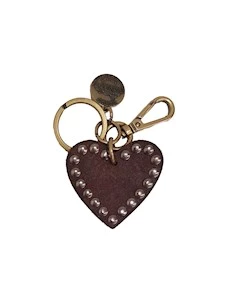 Portachiavi in pelle a cuore c/strass rossi Campomaggi
