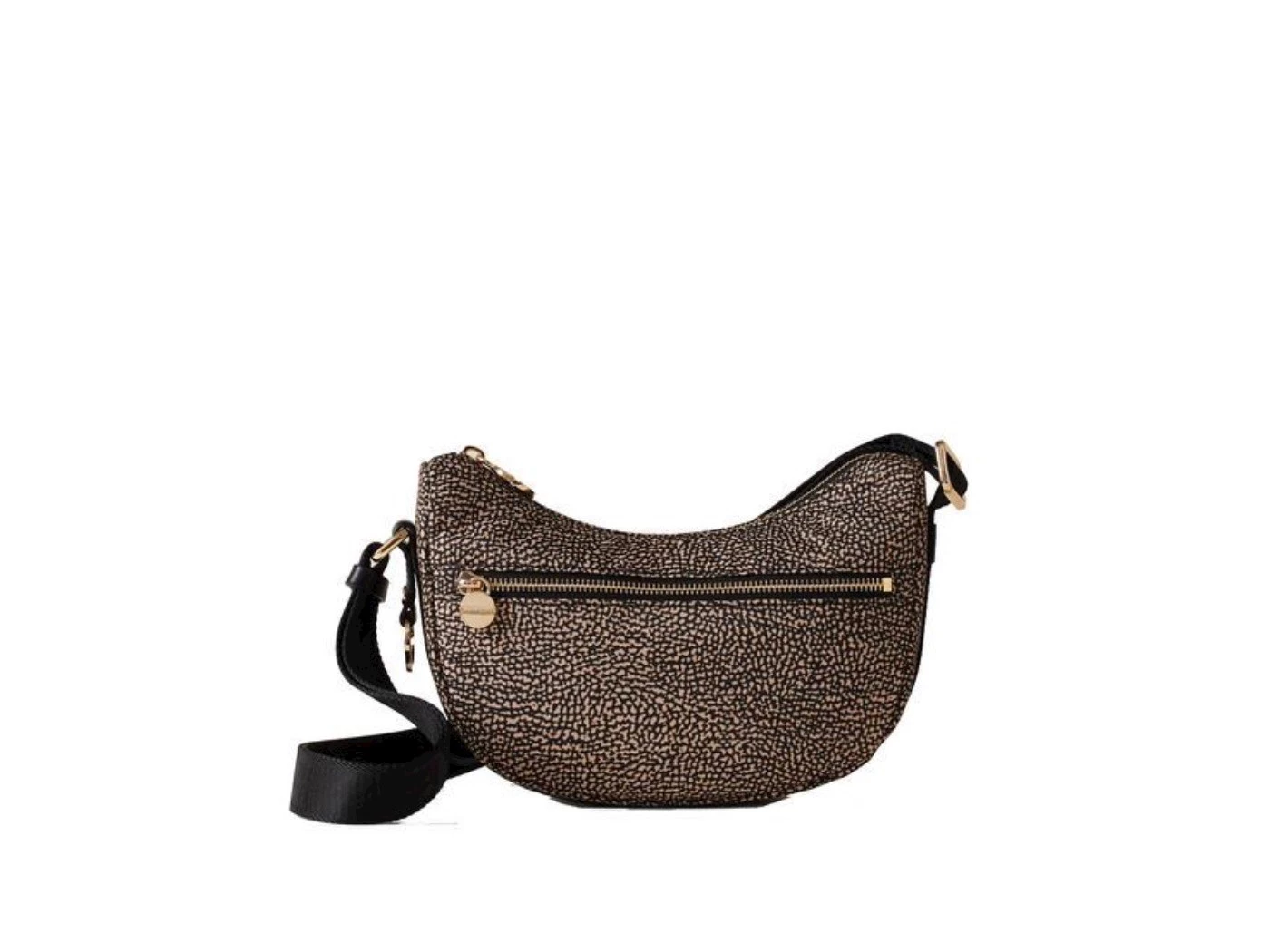 BORBONESE HOBO LUNA MINI natural\black