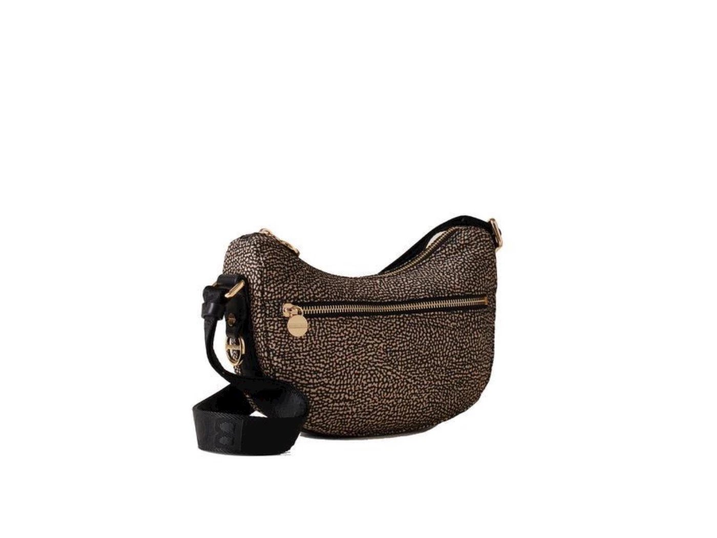 BORBONESE HOBO LUNA MINI natural\black