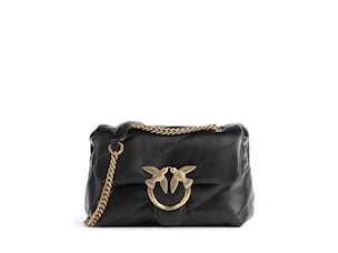 PINKO LOVE PUFF MINI CL SHEEP NAPPA BLACK-ANTIQUE GOLD