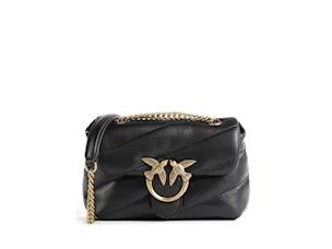 PINKO LOVE PUFF BABY CL SHEEP NAPPA BLACK-ANTIQUE GOLD