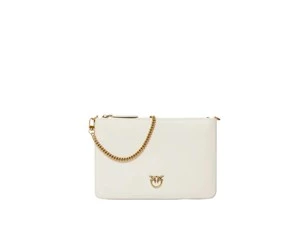 PINKO FLAT CLASSIC CALFSKIN SILK WHITE SILK-ANTIQUE GOLD