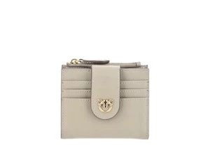 PINKO MULTIPURPOSE WALLET CALFSKIN WALNUT-ANTIQUE GOLD