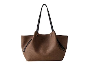 BORBONESE SHOPPING BAG SEAis NATURAL\BLACK