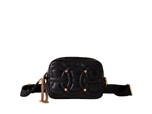 BORBONESE RONDO' CASE SMALL CAMERA BAG BLACK\NATURAL