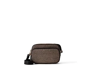 BORBONESE CAMERA CASE SMALL NATURAL\BLACK
