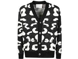 AMARANTH BLACK ANIMAL PRINT CARDIGAN