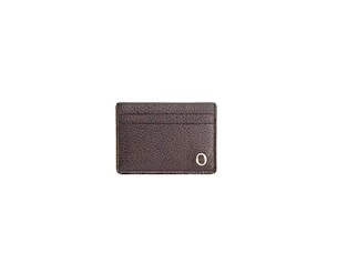 ORCIANI MICRON EBONY LEATHER CARD HOLDER