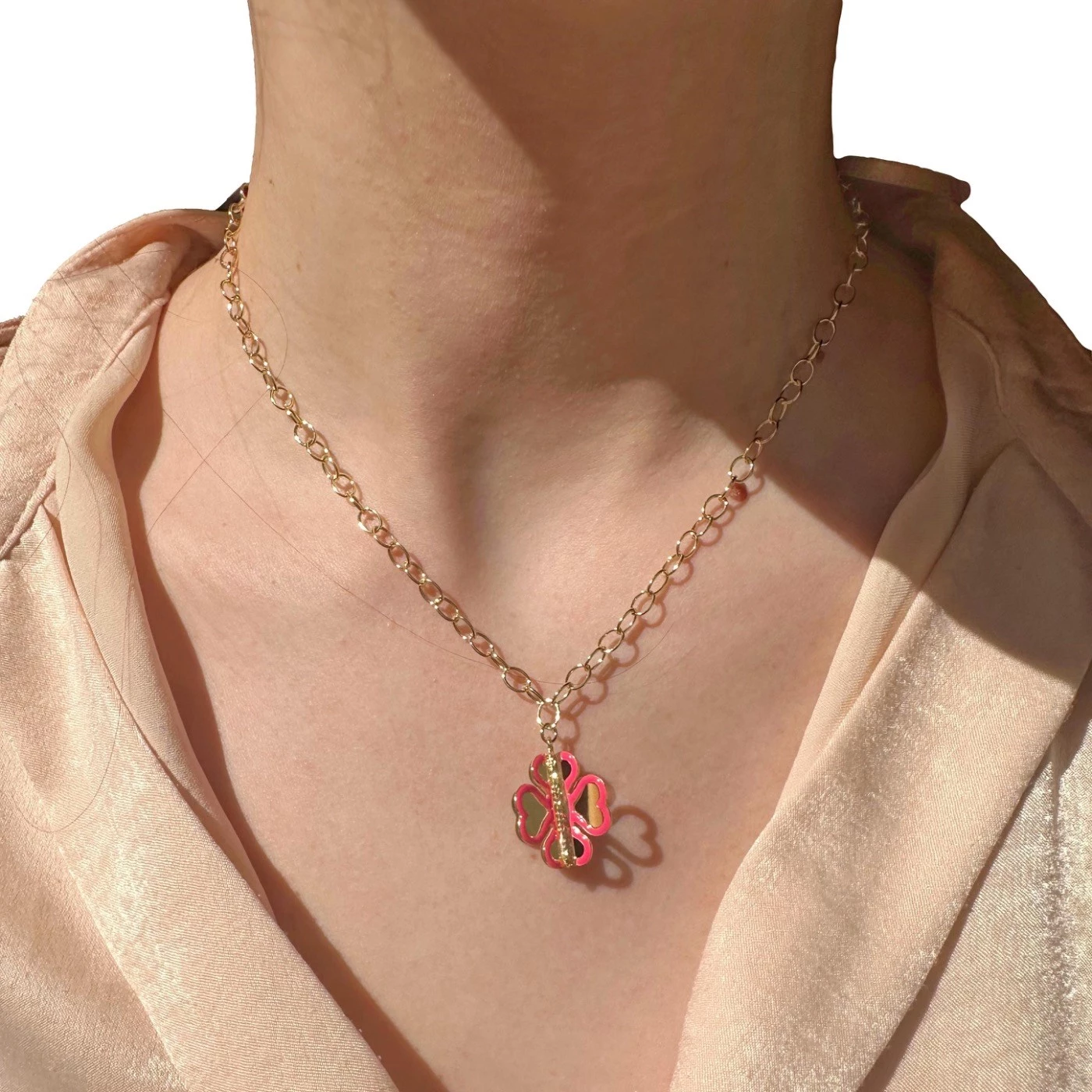 Collana Quadrifoglio 3D Limited Placcata Oro Giallo