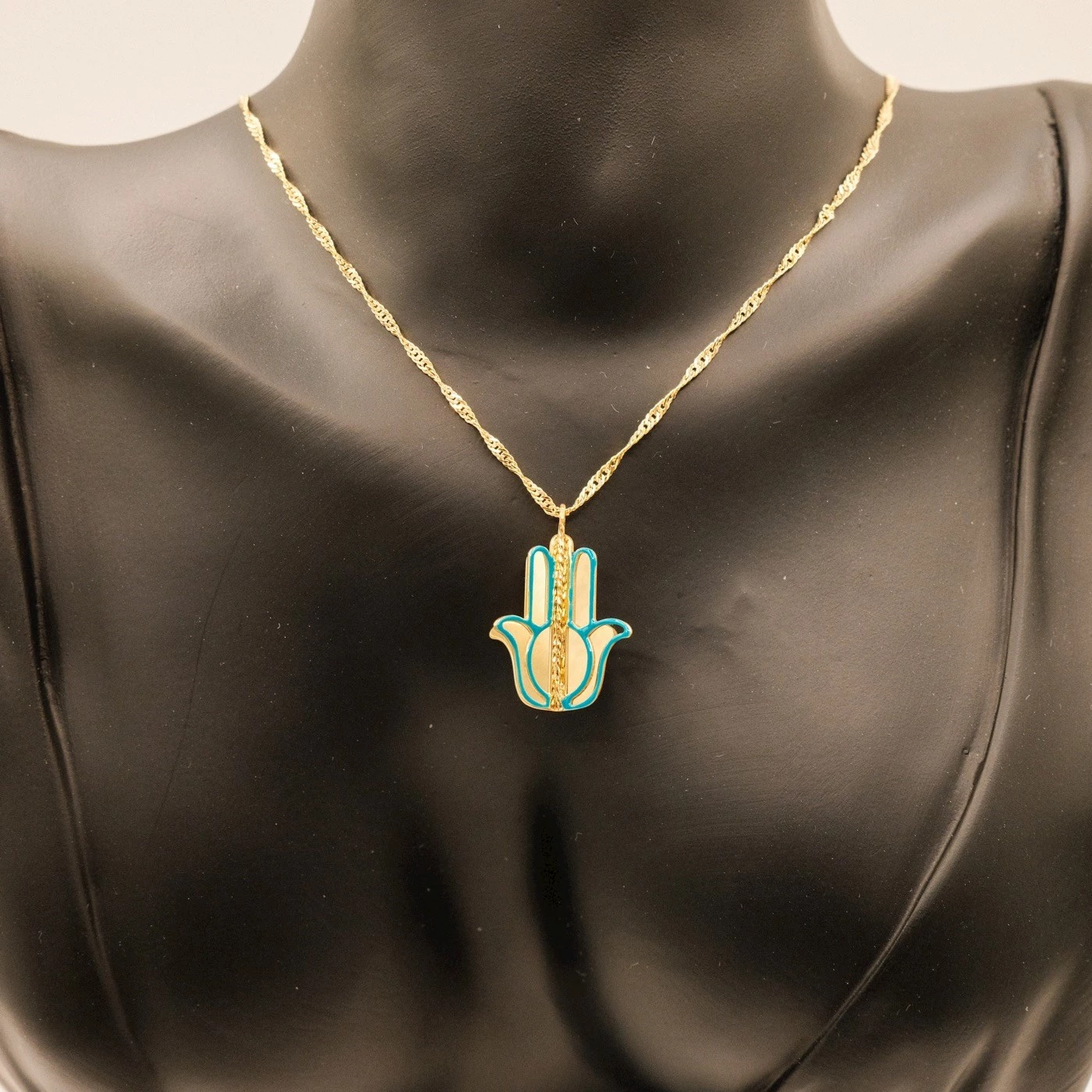 Collana mano di fatima placcata in oro giallo