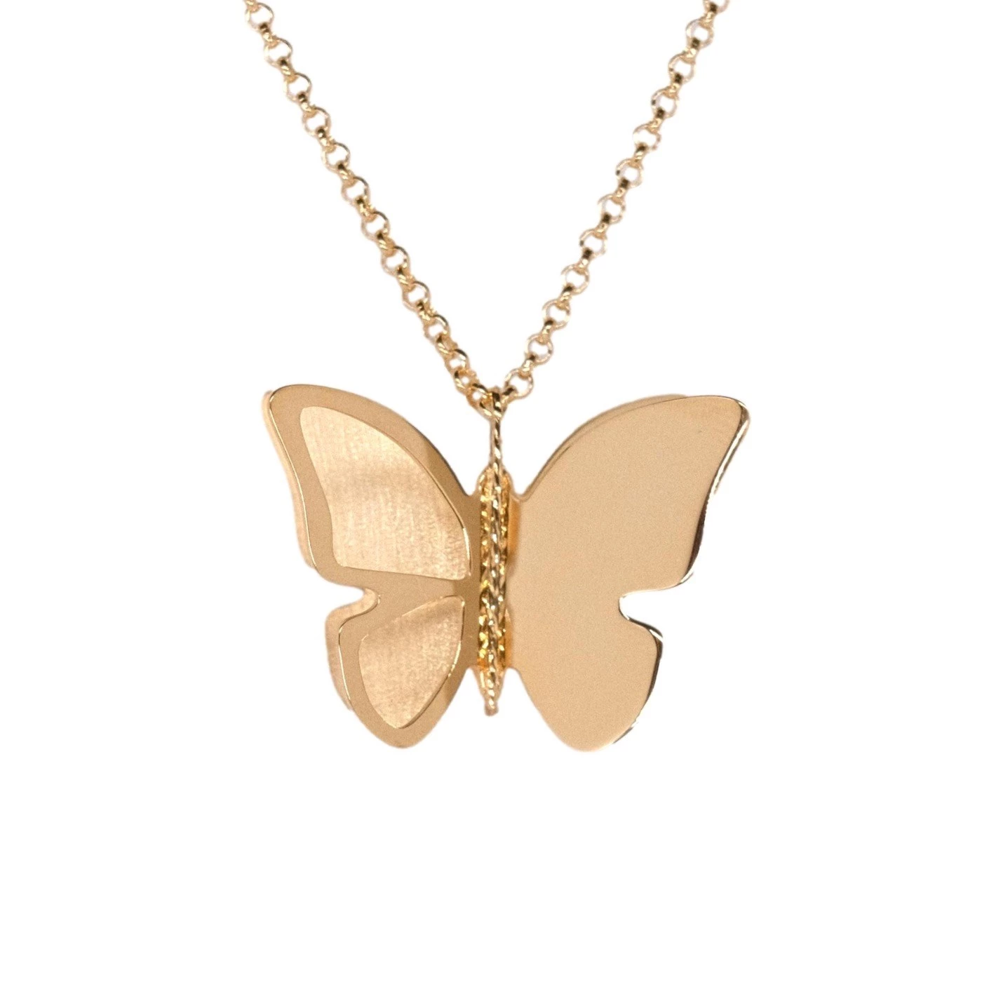 Collana 3D Farfalla satinata Placcato Oro Giallo