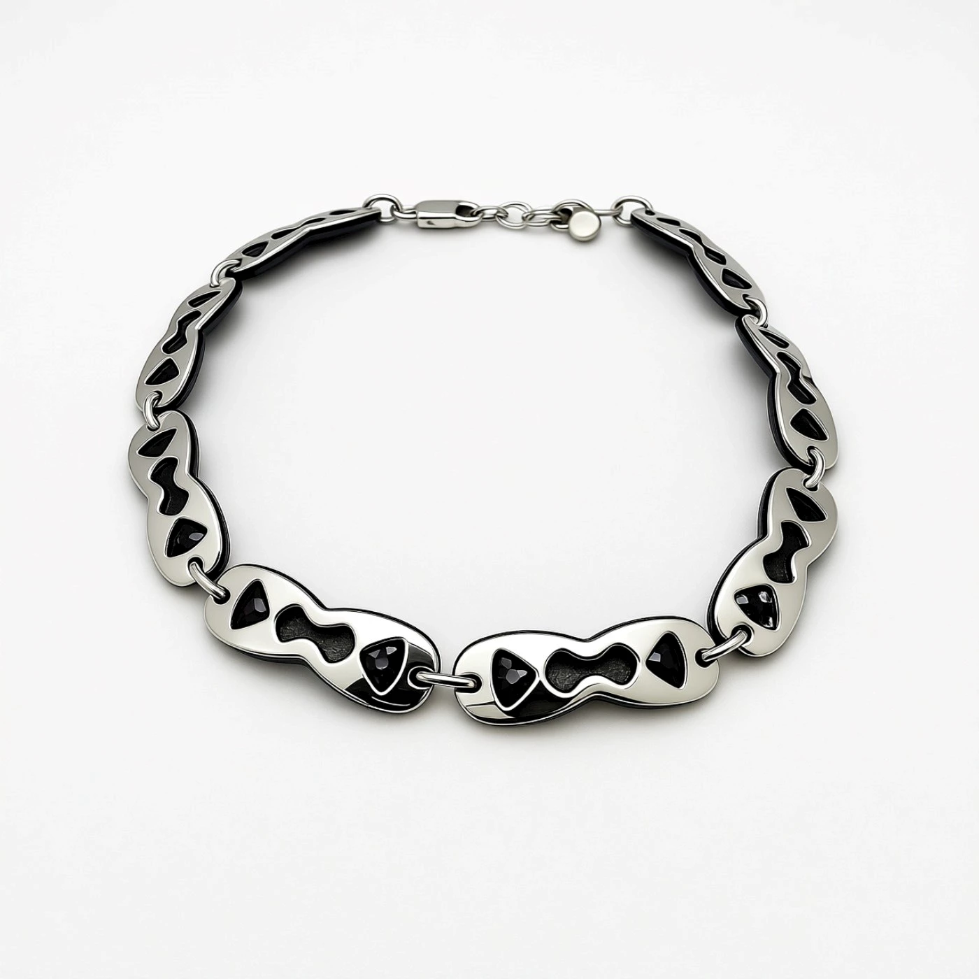 Bracciale uomo argento e nero