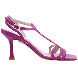 Sandalo donna Anna F 3631 in pelle ciclamino
