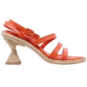 Sandalo con tacco Paloma Barceló in pelle arancione