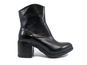 PAKROS P04002 BLACK BLACK LEATHER WOMEN'S ANKLE BOOT