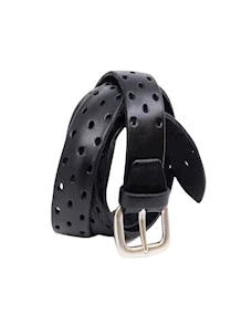 Alberto Luti 509 30 black leather belt with holes