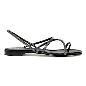 GREY MER 952 005 WOMEN'S SANDAL LOW WITH BLACK CRYSTALS