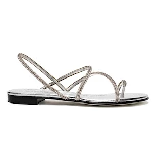 GREY MER 952 005 WOMEN'S SANDAL LOW WITH SILVER CRYSTALS