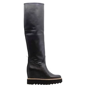 Chiara Luciani I2114 Women's boot in black leather with wedge