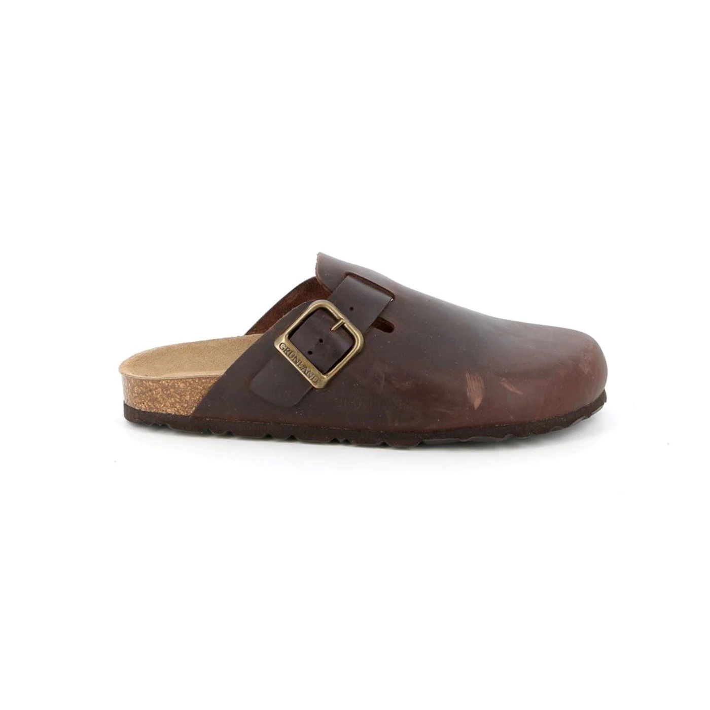 Sandalo Grunland Sara SB0917 In Pelle Nubuk Marrone, Comodo Ed Elegante