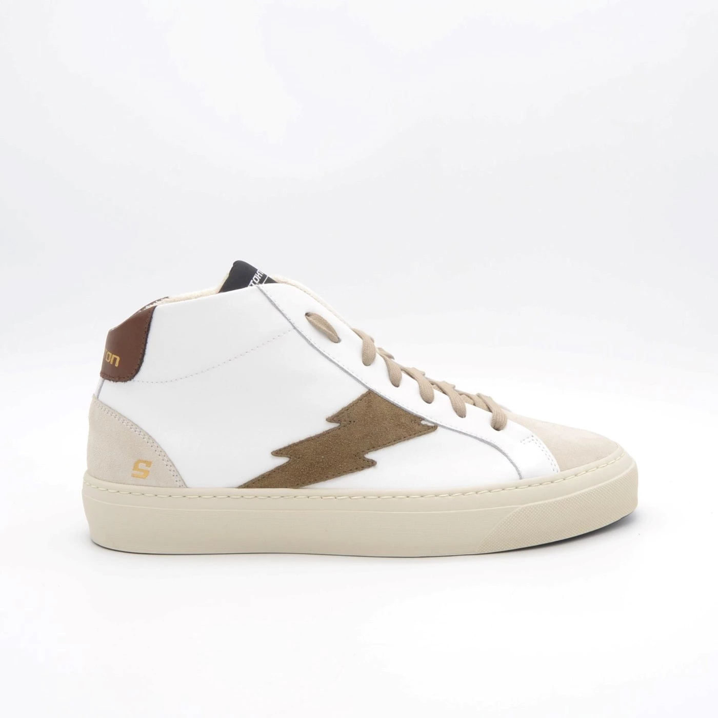 Stockton Bolt-U Sneakers alta in pelle bianca
