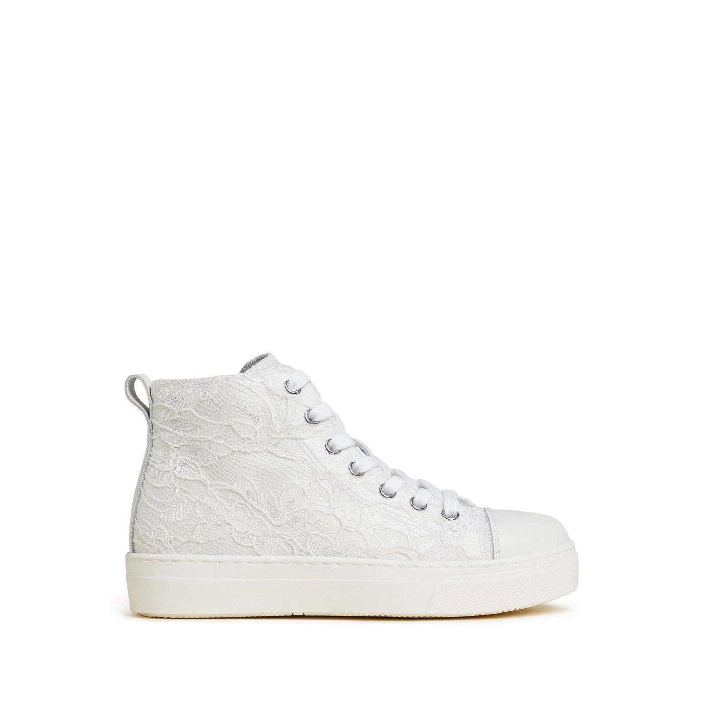 Nero Giardini jr E533233F sneakers alta bambina in pelle bianco