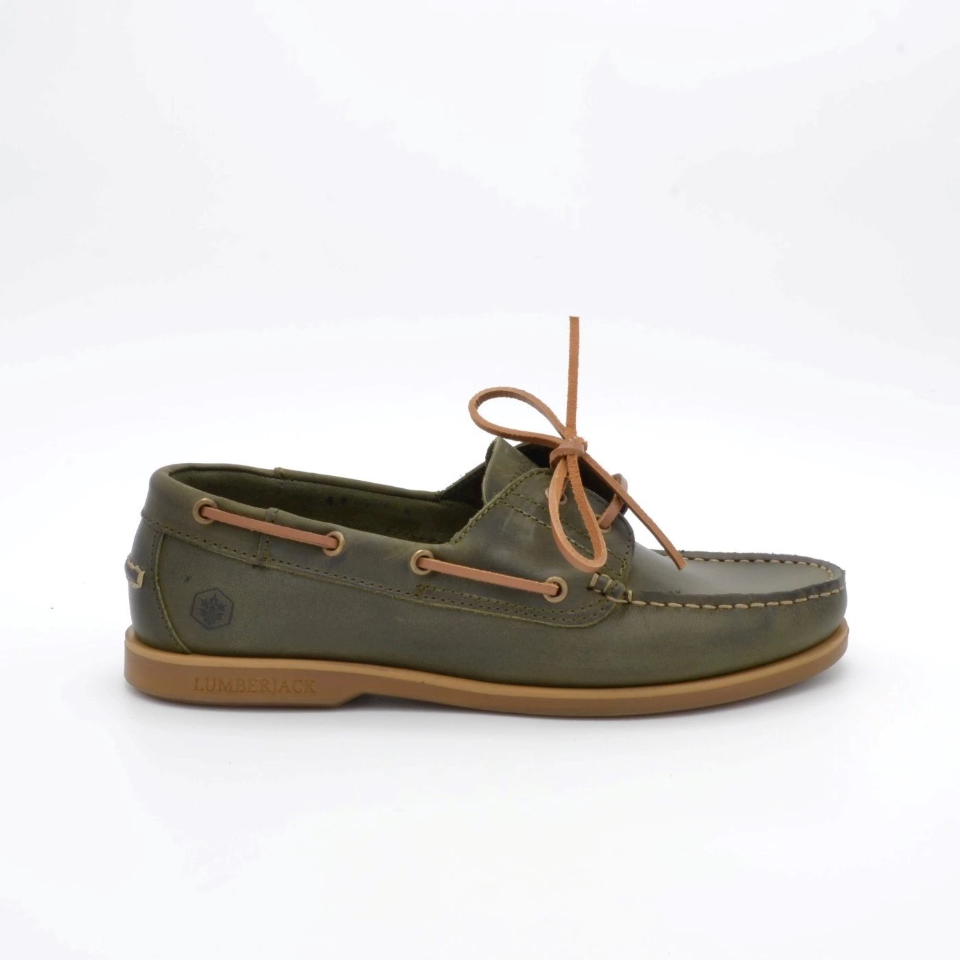 Lumberjack SM 07804-005 mocassino stringato barca in pelle verde