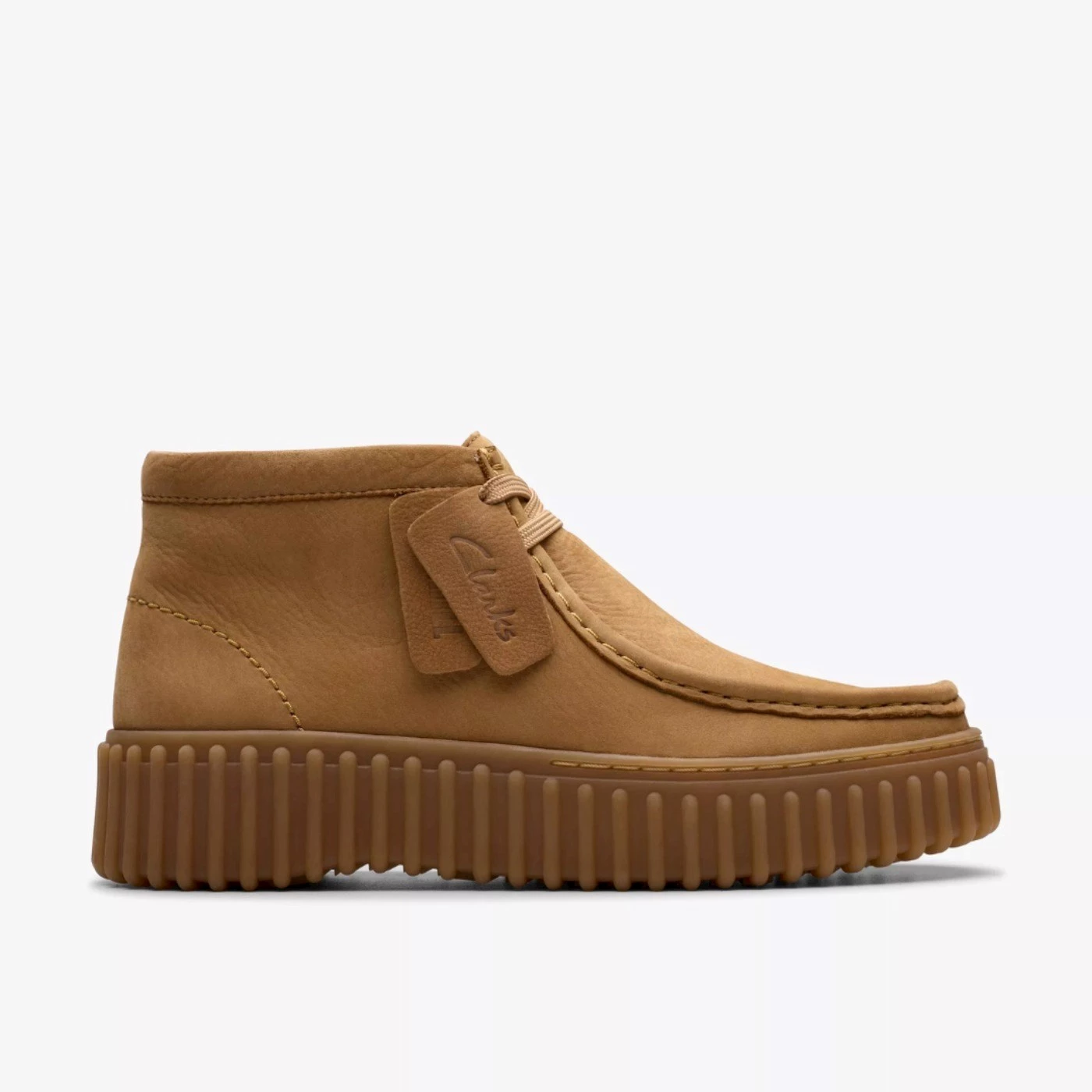 Clarks 26179359 stivaletto stringato mid in nabuk light tan