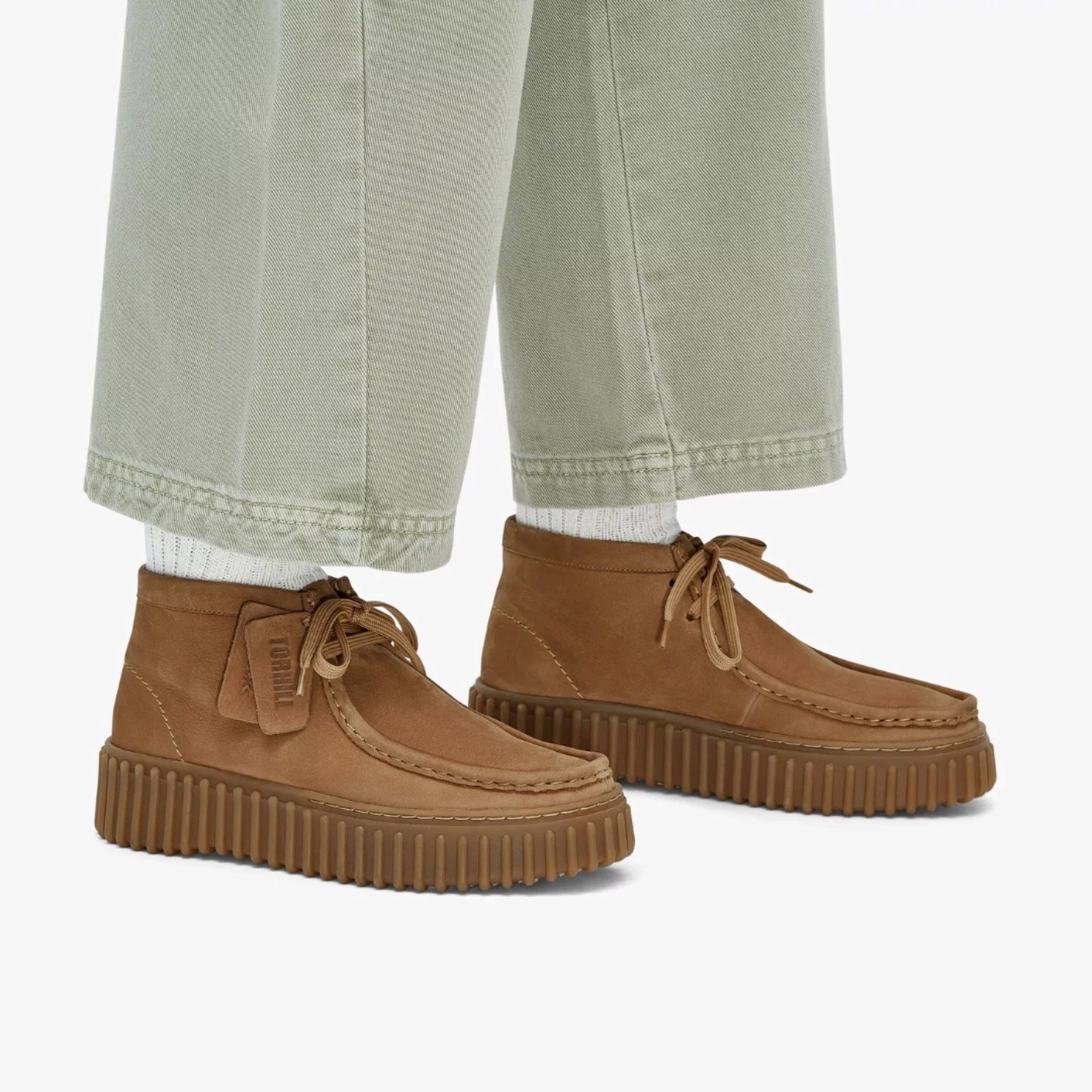 Clarks 26179359 stivaletto stringato mid in nabuk light tan