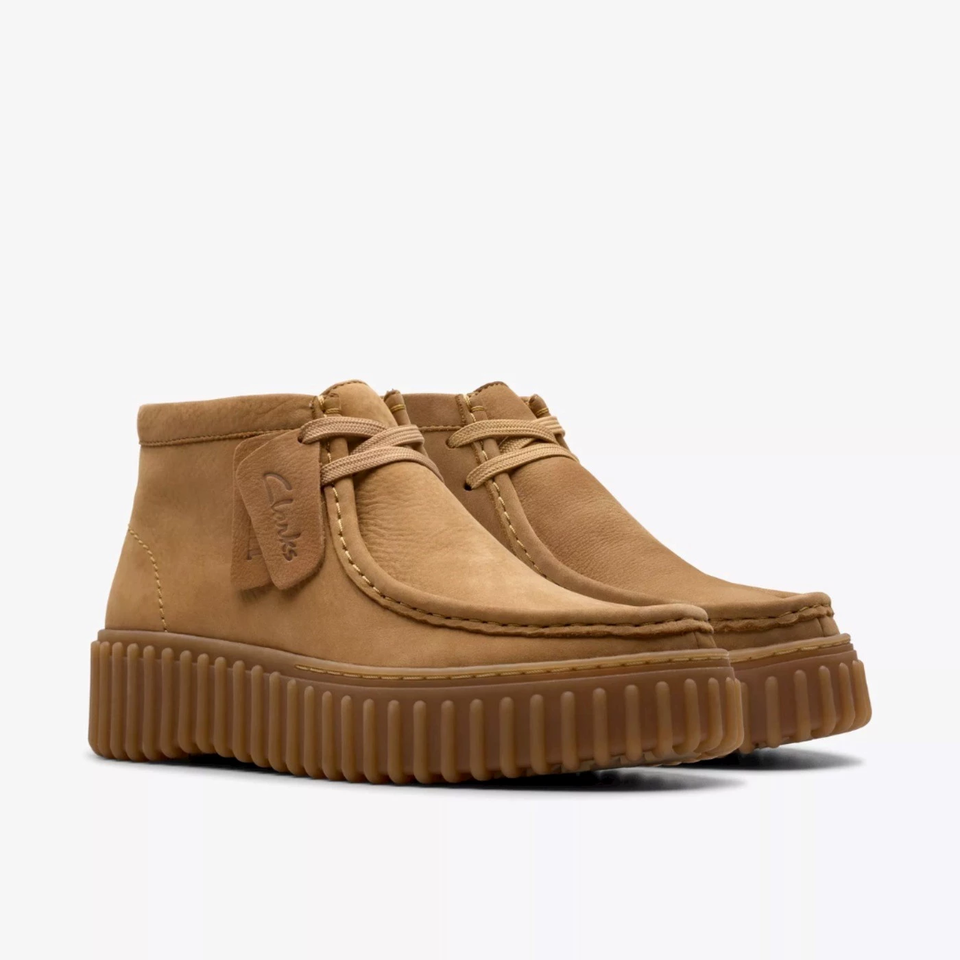 Clarks 26179359 stivaletto stringato mid in nabuk light tan