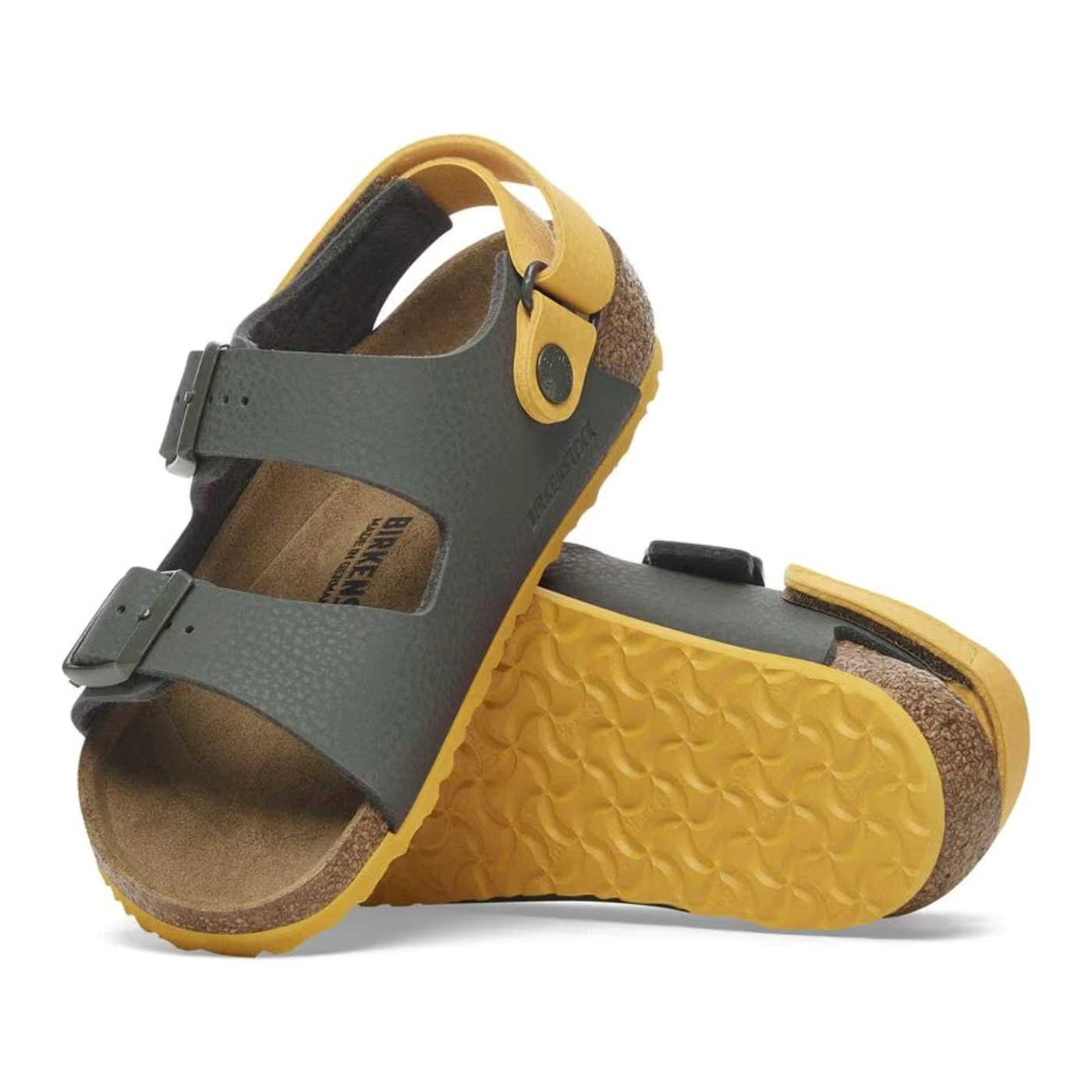 Birkenstock 1029378 Milano sandalo due fibbie bicolor petrolio