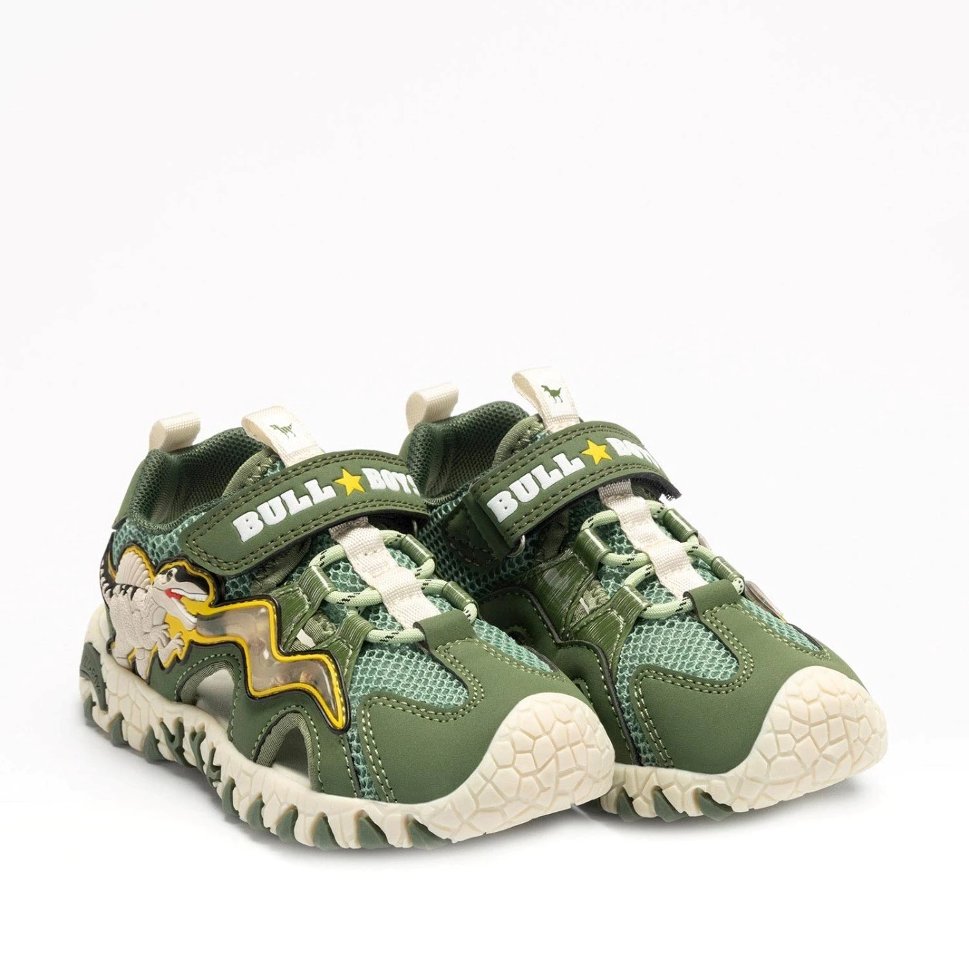 Bull Boys DNCL4533 sandalo sneakers in mesh verde con luci