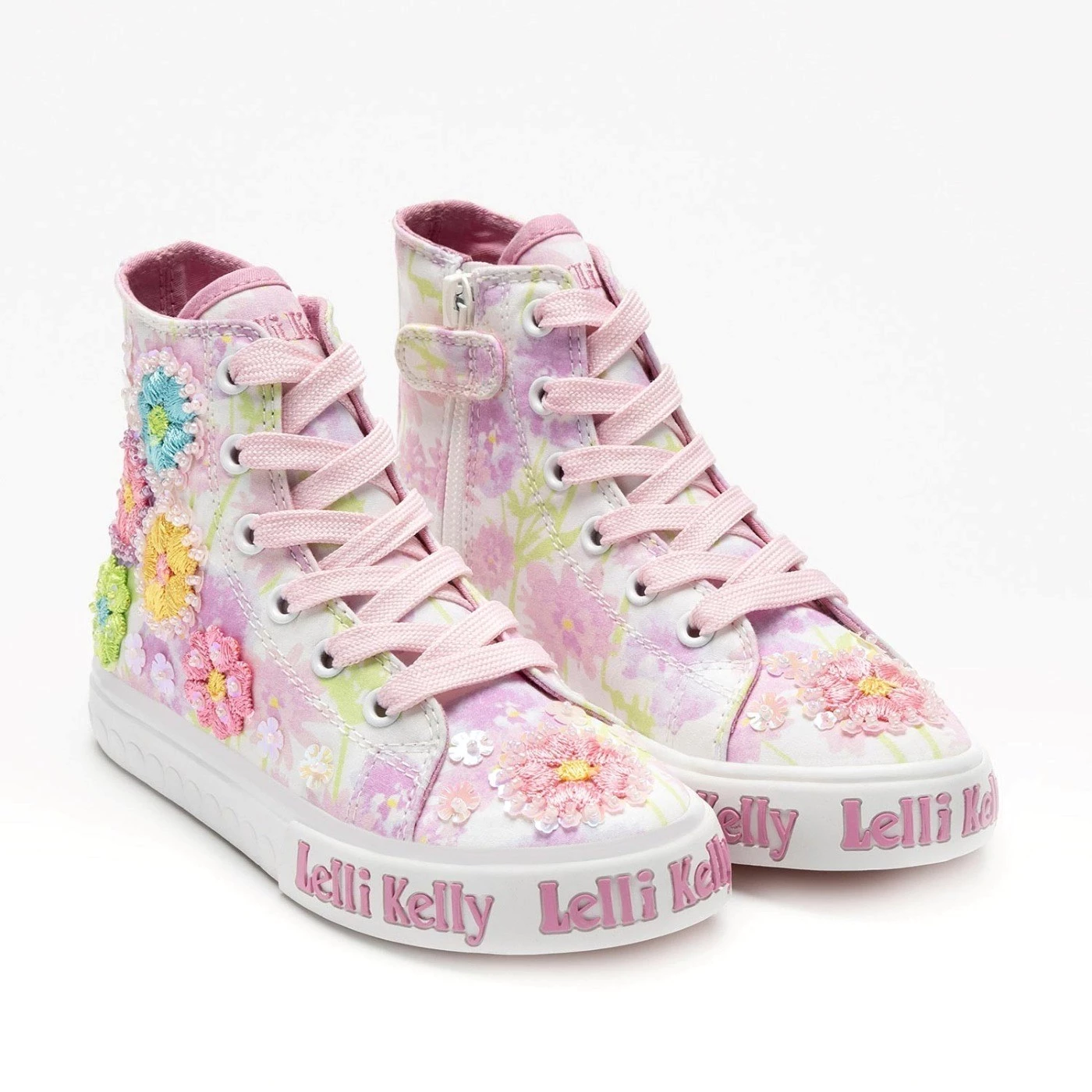 Lelli Kelly LKED4910 sneakers alta da bambina tessuto rosa multi