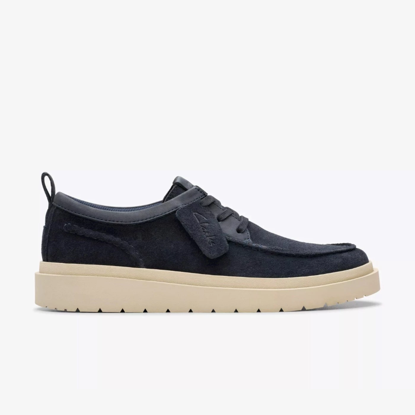 Clarks 26180866 POLDEN MOC stringate uomo in camoscio blue