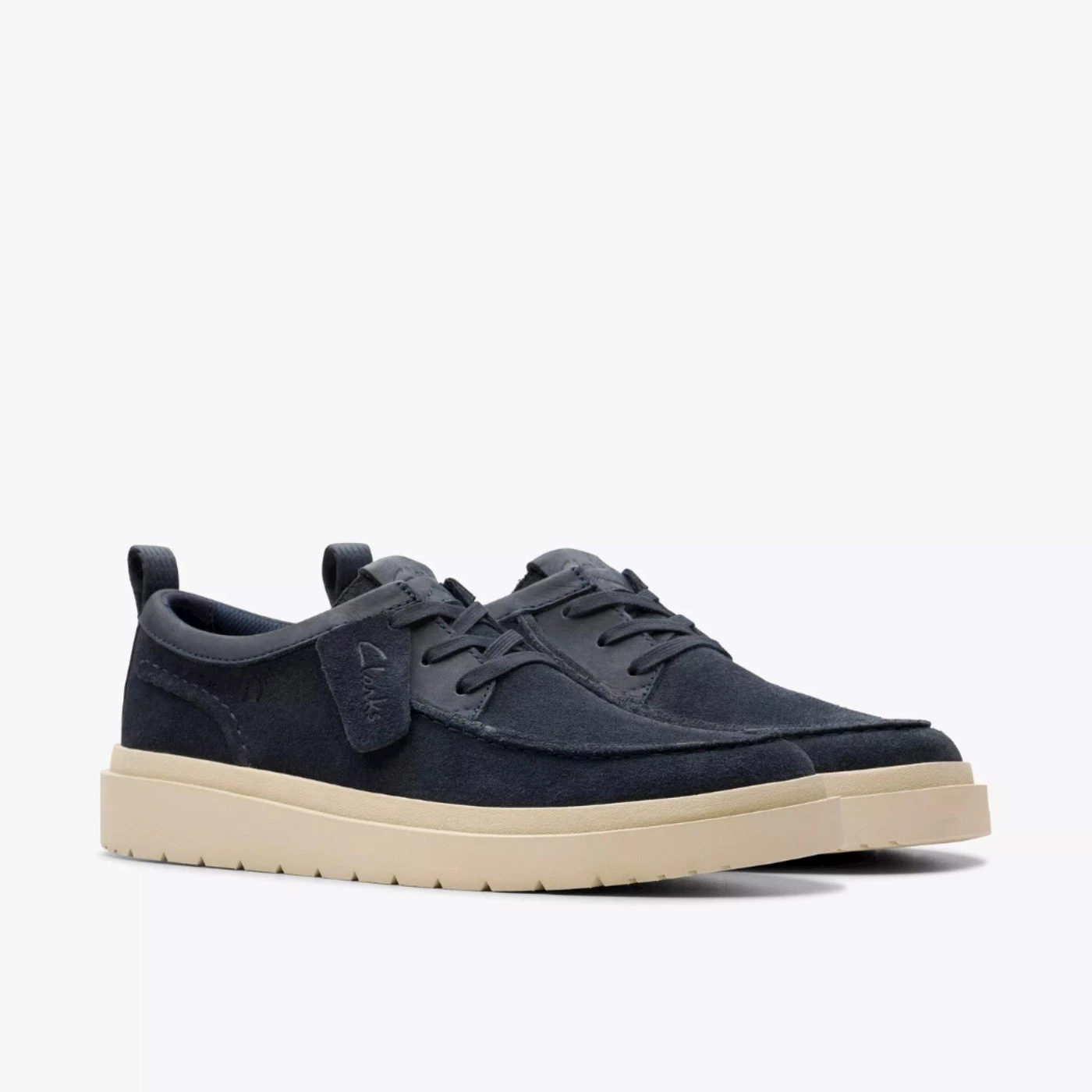Clarks 26180866 POLDEN MOC stringate uomo in camoscio blue