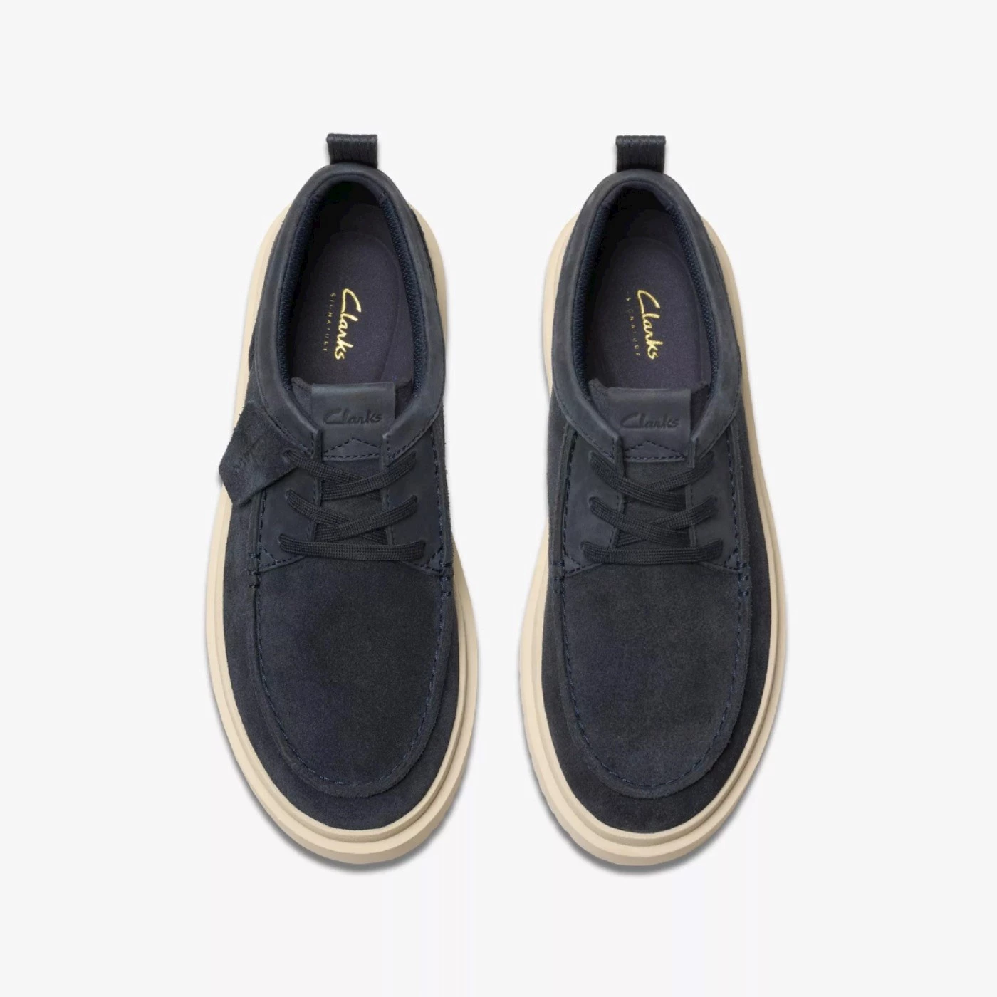 Clarks 26180866 POLDEN MOC stringate uomo in camoscio blue