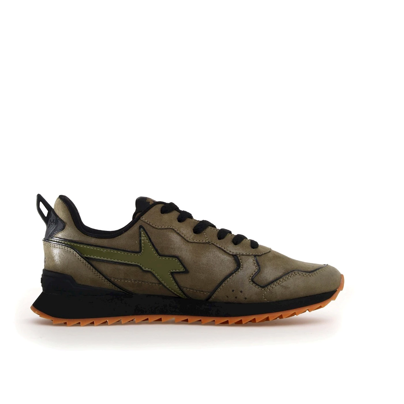 W6YZ 1A24 JET-M sneakers uomo in camoscio militare bosco