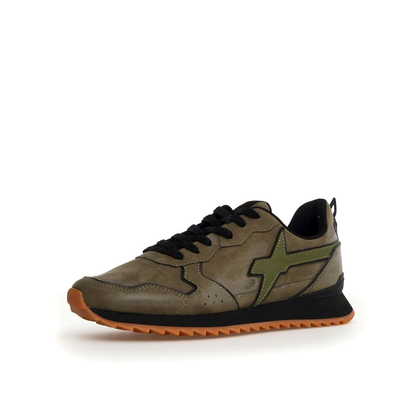 W6YZ 1A24 JET-M sneakers uomo in camoscio militare bosco