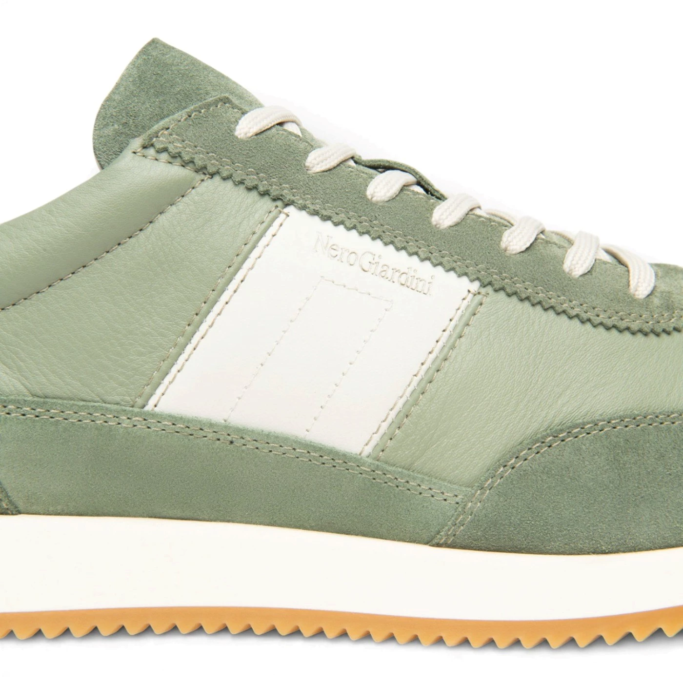 Nero Giardini E601110U sneaker uomo in pelle salvia
