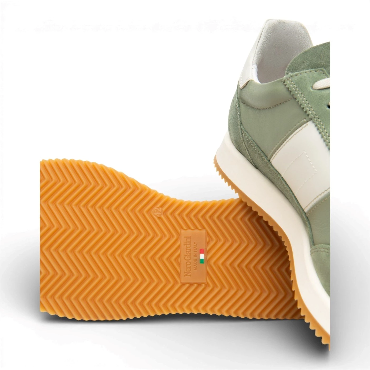 Nero Giardini E601110U sneaker uomo in pelle salvia